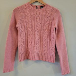 Gap Pink Cable Knit Wool Sweater Size S